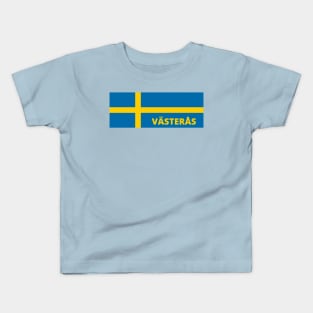 Västerås City in Swedish Flag Kids T-Shirt